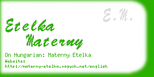 etelka materny business card